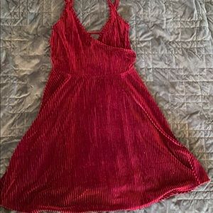 Red velvet dress